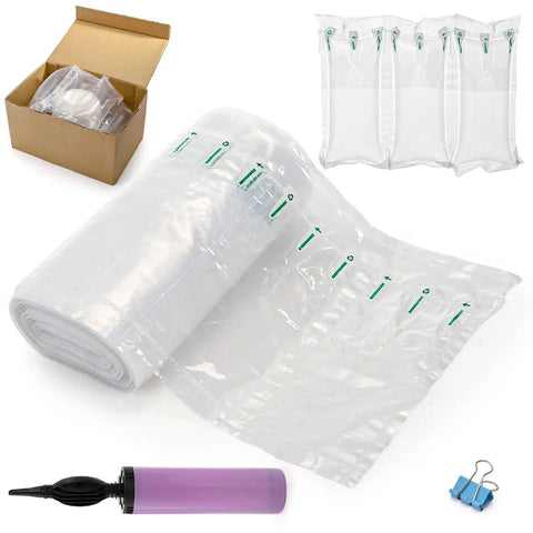 400 Count Air Pillows For Shipping Roll With Pump Inflatable Air Cushions Leak Proof Bag Stuffing To Protect Your Packages