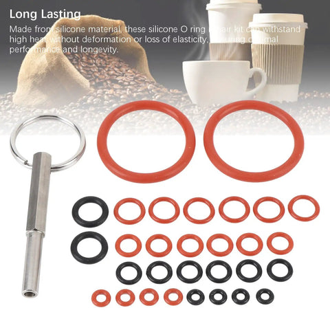 High Quality Silicone Maintenance Repair Kit For Coffee Brewing Machines Ensuring Strong Seal Against All Leaking Problems Saving Time And Money Keeping Kitchen Appliances Safe From Water Stains And Hassles For Real People Gonna Love The Results, silicone O-rings and tool