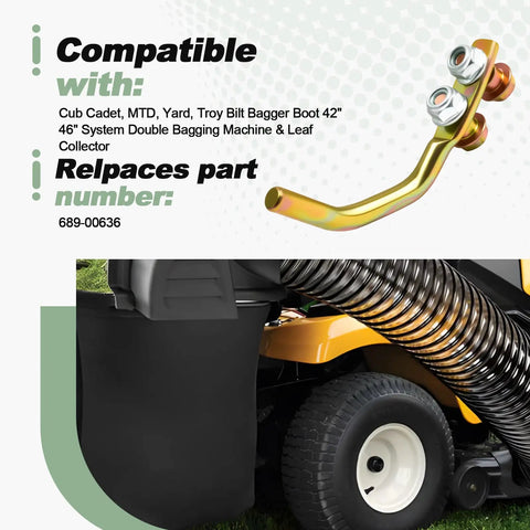 Awesome Heavy Duty Hardware Pack For Cub Cadet Bagger Boot 42 And 46 Inch Mtd Troy Bilt Double Bagging System Leaf Collector Replace 689-00636 with mounting bolts and chute.