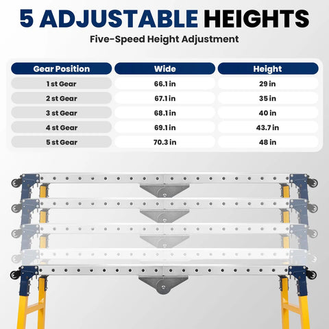 Heavy Duty Foldable Welding Table Built Tough As Nails With Two Thousand Pound Capacity, height adjustment options displayed.