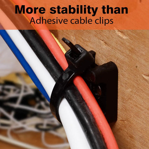 75 Piece Cable Zip Tie Base Saddle Mounts Bundle With 6 Inch And 0.19 Inch Ties, Stainless Steel Screws, Anchor Clips And Organizer Holders For Wire Management Black Pro Grade