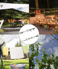 Vinyl Coated Wire Rope Kit For Easy String Lights Hanging 50ft Stainless Steel Cable in garden setup collage