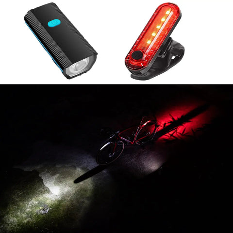 Rechargeable Bike Light Set With Electric Bell And Tail Light Ultra Bright Waterproof Headlight With Quick Release Perfect For Night Riding On Road Or Mountain Bikes Safe Durable For Adults And Kids