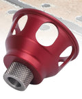 Slick Aluminum Alloy Vertical Hole Punch Locator And Straight Angle Drilling Jig with red anodized finish and knurled grip.