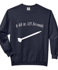 0-60 Speed Vibe Sweatshirt For Adults High Power Model Rocketry Comfort Colors Black Soft Washed US Cotton