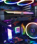 Gaming rig with Gpu Side Panel RGB Lightboard Backplate For Computer Case With 5V 3Pin ARGB Aura Sync Compatible RTX Graphics Card LED