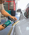 7-Inch Polisher With Pro Grade Variable Speed Dial in use on car during auto detailing