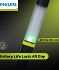 Xperion 6000 UV Pillar Rechargeable LED Work Light with battery life indicator and Philips logo