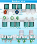 Water Inlet Valve Assembly for Washer Replacement Upgrade 5 Solenoid Leak Proof Two Threaded Ports Dimensions