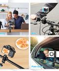 Heavy Duty Super Clamp Mount Workhorse With Mini Ball Head And 1/4 Inch Screw Hot Shoe Adapter on desk and bike setup