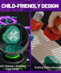 Circuit Science Kit for Kids With 76 STEM Projects, close-up of snap-together components and building blocks baseplate, child-friendly design