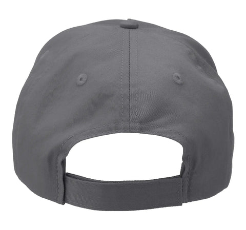 Back view of Cool Adjustable Baseball Hat For Machinists And CNC Pros Featuring Vise Gauge Square Design in slate grey.