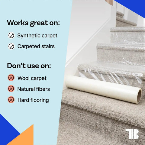 36 Inch Wide Carpet Protection Film Roll 200 Feet Self Adhesive Plastic Carpet Protector Shield For Dirt Dust Foot Traffic Spills And Paint Clean Removal And Easy Unwind