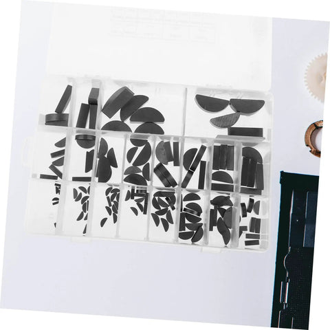 Pro Grade Woodruff Key Assortment Kit Crescent Shape Carbon Steel Keyways For Replacement And Storage in plastic organizer