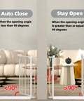 Extra Wide Baby Gate With Door Walk Through Easy Install Adjustable 38.5 to 43.3 Inches with open and close demonstration