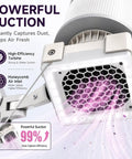 Close-up of the Heavy Duty Nail Dust Collector With Straight Fire Suction Vacuum Fan and Reusable Filter, featuring honeycomb air inlet.