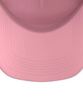 Top view of Pink Five Panel Trucker Hat For Warehouse Workers With Adjustable Mesh Back And Structured Foam Front Crown