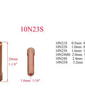 Stubby Gas Lens And Collet Bodies Kit For 17 And 26 Series TIG Torches with 10N23S collet, 1.6mm, 29mm length