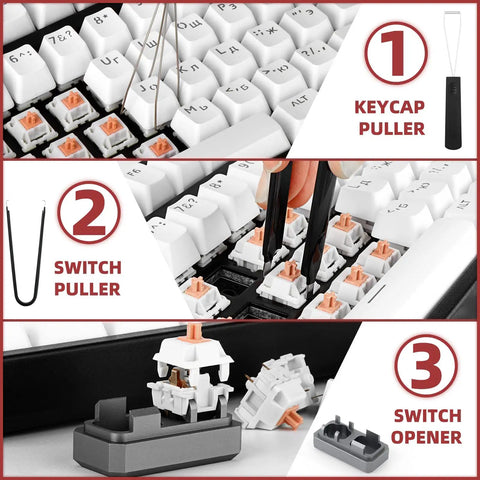 Aluminum Switch Opener And Lube Kit For Custom Keyboards With Tweezers And Four Claw Gripper All In One Keyboard Lube Tools