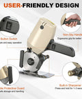 Gearpass 250W Electric Fabric Cutter With Extra 4-Inch Rotary Blade And Auto Sharpener handheld cutter with ergonomic handle and built-in sharpener.