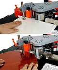 Portable Wood Edge Banding Machine With Intelligent Temperature Control 120 To 180C for curved and straight edges in action