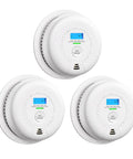 3-Pack 2-in-1 Smoke And Carbon Monoxide Detector With Display, 10 Year Battery, UL 217 And UL 2034 Certified, Model SC01