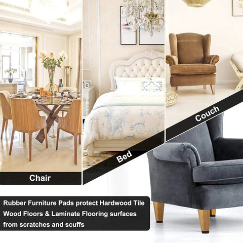 Non Slip Furniture Pads Set 38 Pcs 1 2 3 Inch Self Adhesive Rubber Feet Anti Slide Protectors on wooden floors