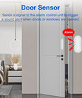 Wireless Home Security Alarm System Kit With 4G LTE And WiFi door sensor on bedroom door for real-time app alerts