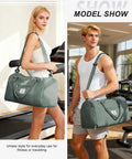 Travel Duffel With Shoes Compartment And Wet Pocket For Women And Men Airport Friendly Carry On Gym Bag in gym setting