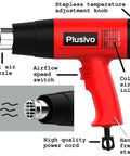 Beast 2000W Heat Gun With Dual Speed Airflow And Adjustable Temperature showing labeled parts and features