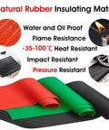 Heavy Duty High Voltage Insulated Floor Mat For Electrical Work 2m By 1m By 8mm Dielectric Safety Rubber Mat in black, red, green