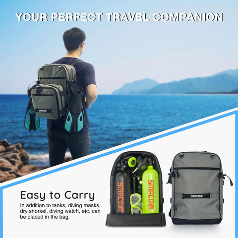 Mini Scuba Tank 1.9L Twin Pack Portable Diving Tank Reusable Pony Bottle For Underwater Exploration Lung Air Tank Kit In Backpack