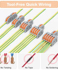 Lever Push-In Wire Connector Kit, 40-Piece Compact Splicing Set for DIY Wiring, various connectors with wires, flame retardant PC shell.