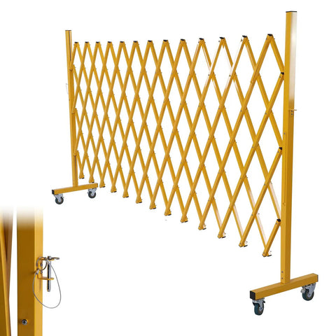 Heavy Duty Rolling Scissor Barrier Expandable Steel Gate With Smooth Swivel Casters For Fast Job Site Lockdown crowd control setup.