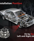 Diagram showing installation of Beefed-Up Rear Wheel Bearing Hub Assembly With ABS Fits 2015-2019 Hyundai Sonata, 5 Lug, rear left and right