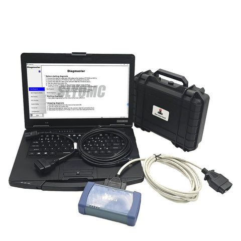 Pro-Grade All-In-One Diagnostic Kit with laptop CF54, cables, and Diagmaster software for diesel equipment diagnostics