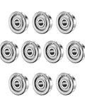 Flanged Ball Bearings 3x6x2.5mm 10 Pcs Double Shield Pre Lubricated Chrome Steel Deep Groove For Motors Pumps Fans Built Tough Low Noise Durable Precision Fit, 10 bearings