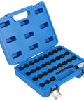 Premium Wheel Lock Nut Key Disassembly Tool Kit For Mercedes Benz 32 Piece Heavy Duty Removal Set With Carrying Case Easy Grip Design To Save Your Rims blue case