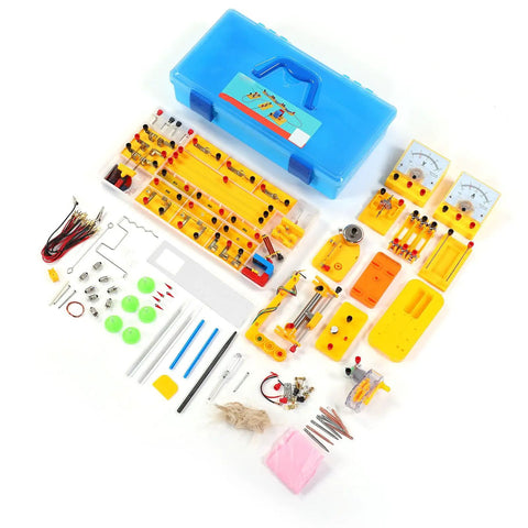 Hands On Electricity And Magnetism Lab Kit With Over 68 Projects, Circuits, Ohms Law, Electromagnet, Motors, And Storage Box