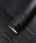 Dope Matte Black Peel And Stick Wood Texture Wallpaper Roll 16 Inch By 120 Inch Self Adhesive Cover For Countertops Cabinets Desks And Bathrooms Easy To Cut Removable Kitchen Decor showing wood texture detail