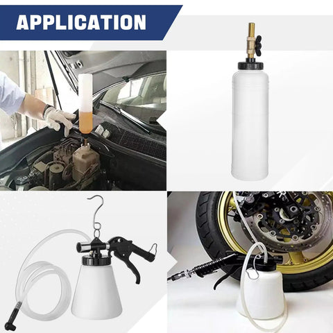 Pneumatic Brake Fluid Bleeder Tool With Four Master Cylinder Adapters 90 To 120 PSI for Quick Purge and Hands Free Operation images