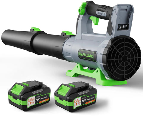 Cordless Leaf Blower With 2x 5.0Ah Batteries And Charger 21V Lightweight Battery Powered Blower for yard cleaning
