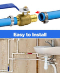 Ten Pack Brass PEX Ball Valves Three Quarter Inch Full Port Shut Off Quarter Turn Red And Blue For Hot Water Cold Water Heating Distribution Ideal For PEX Plumbing And Home Water Systems Durable Brass Construction, installation guide.