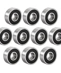Ten uxcell 606-2RS deep groove ball bearings, double sealed, 6x17x6 mm, high-carbon steel