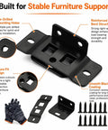 Heavy Duty Stainless Steel Quick Fitting Furniture Corner Brackets Set With Screws L Shape Right Angle Connectors, black finish