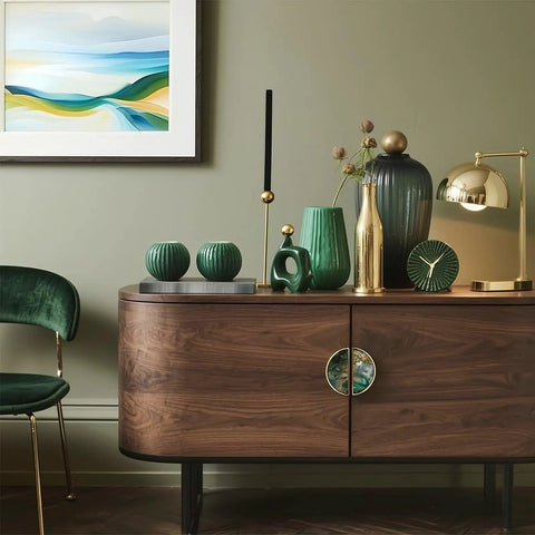 Modern cabinet with Two Pack Green Gold Fluid Art Cabinet Pulls With 3 Inch Hole Center Gold Semicircle Drawer Handles