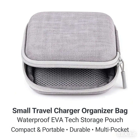 Tough As Nails Travel Electronics Organizer Case Premium Eva Shockproof Tech Pouch For Laptop Charger Waterproof Cable Bag Gray