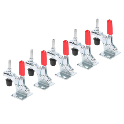 Five Quick Release Vertical Toggle Clamps With 30Kg Clamping Force, Durable Metal, Ergonomic Handle, Ideal For Precise Metalworking