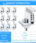 10 Piece Solar Panel End Clamps Set With Z Brackets For PV Mounting System Aluminum Rail Clips Adjustable Mid Clamps