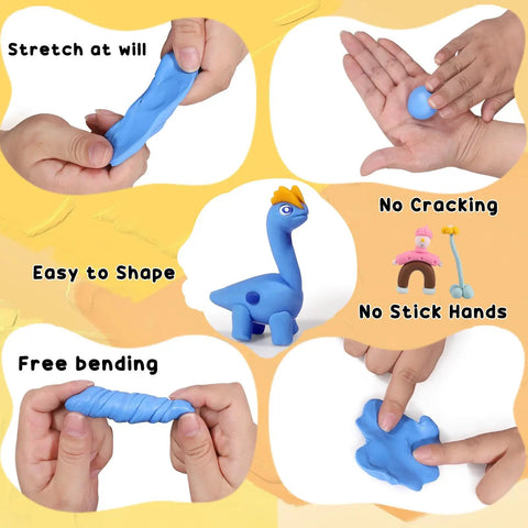 60 Color Polymer Clay Starter Kit For Kids And Adults DIY Modeling Clay Oven Bake Art And Crafts Set with blue clay examples